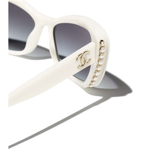 black chanel sunglasses white logo|chanel sunglasses with chain 2022.